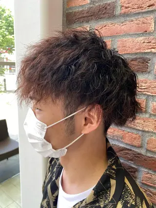 ショート パーマ メンズ エクステ/ハイトーン /インナー礒野朱里のヘアスタイル