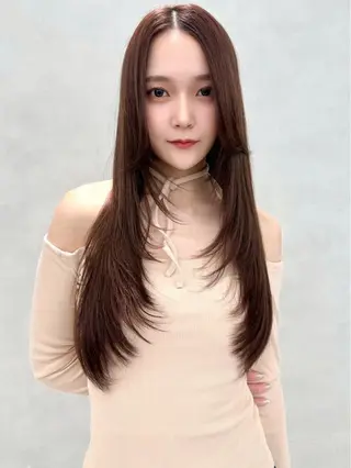ロング カラー 🇰🇷韓国レイヤー ケアカラー／田川佑紀のヘアスタイル