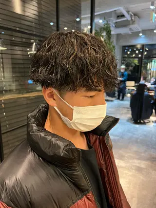 ショート パーマ メンズ 波巻きスパイラルパー マ/シャドウパーマ駿のヘアスタイル