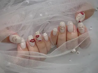 ネイル I-nailロング /ワンホン/キラキラのネイルデザイン