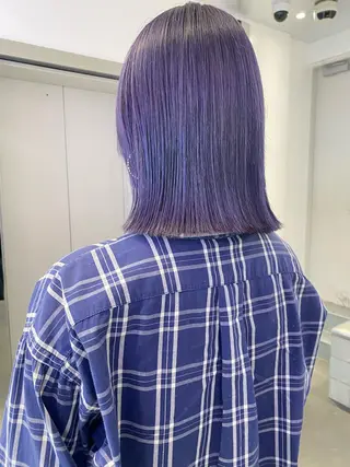 ミディアム カラー ヘアアレンジ 🎨ハイトーン/ 切りっぱなし みつきのヘアスタイル