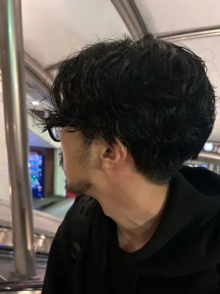 ショート パーマ メンズ SALOWIN 新宿三丁目me+所属・レイヤー/ボブ/ パーマ/HARUKAのヘアスタイル