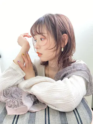 ミディアム カラー ヘアアレンジ 溝口 ひなこのマツエク・マツパデザイン