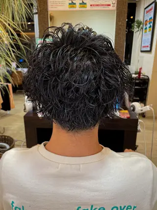 ミディアム パーマ メンズ メンズパーマ 赤司 泰樹のヘアスタイル