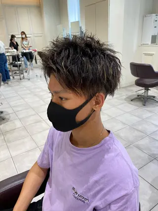 ショート カラー パーマ メンズ AVANCE.難波 店長 松元のヘアスタイル