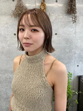 ミディアム カラー 似合わせカット レイヤー/ボブのヘアスタイル