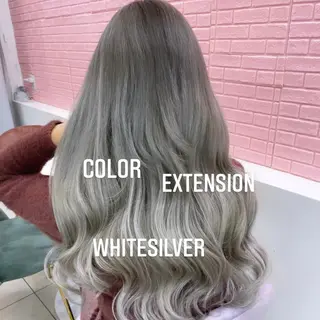 ロング カラー エクステ🩵ブリーチ 韓国ヘア🩵KAEのヘアスタイル