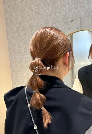ロング ヘアアレンジ ブリーチなしカラー/ 暖色カラー/艶カラーのヘアスタイル