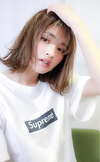 ミディアム カラー 髪質改善、縮毛矯正 店長浅野太郎のヘアスタイル