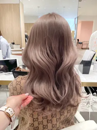 ロング カラー ヘアアレンジ 🤎小顔レイヤー /ベージュ🤎友香のヘアスタイル