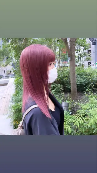 セミロング カラー 渋谷🎨ブリーチ特化 ×エクステ🎨レンのヘアスタイル