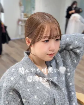 セミロング カラー honoka/レイヤ ー/艶感カラー/韓国のヘアスタイル