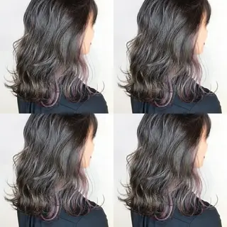 ミディアム カラー 韓国レイヤーカット/ ダブルカラーのヘアスタイル