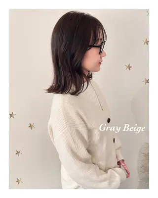ミディアム カラー 市川 千夏のヘアスタイル