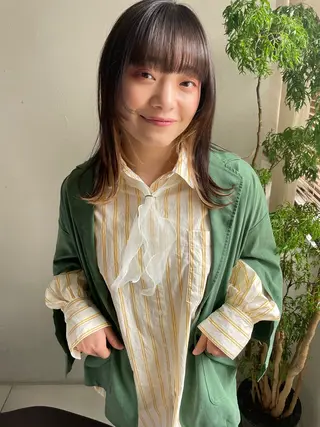 ミディアム 石川 理恵のヘアスタイル