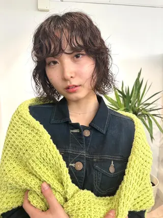 ミディアム カラー パーマ CEINE【セーヌ】 三軒茶屋のヘアスタイル