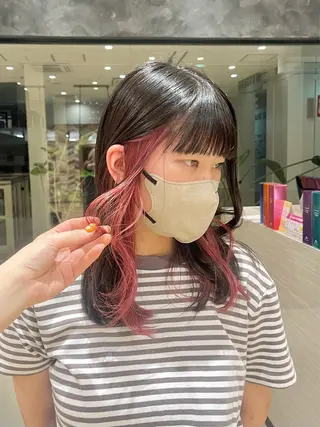 セミロング カラー 暖色カラー・メンズ 🫧Harukaのヘアスタイル