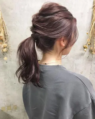セミロング カラー ヘアアレンジ Satsuki ✂︎♡のヘアスタイル