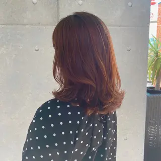 セミロング パーマ 柴田 久美子のヘアスタイル