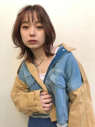 ミディアム カラー ヘアアレンジ 💝髪質改善💝_ chlom🌸春🌸のヘアスタイル