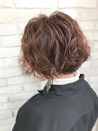 ショート パーマ 横浜🍒ルーツカラー エクステ/RIEのヘアスタイル