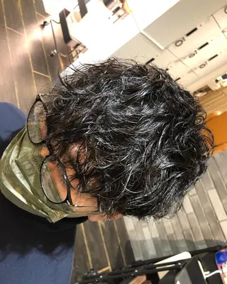 ミディアム カラー 【大人髪】men's パーマ/潤艶髪のヘアスタイル