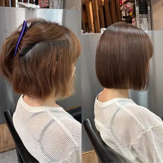 ショート カラー パーマ ショートボブ髪質改善 縮毛矯正のプロ山道潤のヘアスタイル