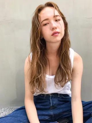 セミロング カラー ヘアアレンジ 薬剤付きシェアサロン 店長タチバナのヘアスタイル