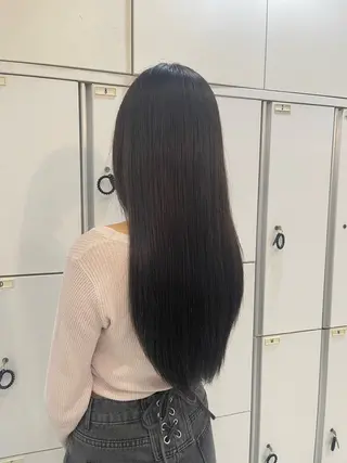 ロング カラー ICHIRI" 艶カラー/縮毛矯正のヘアスタイル