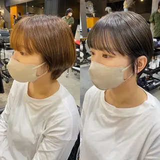 ショート カラー 透明感カラー🌿 グレージュ🐺陽介のヘアスタイル