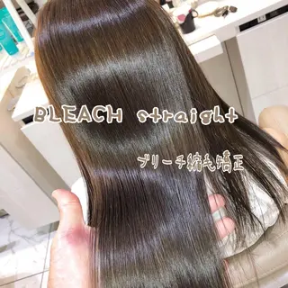 セミロング パーマ 安井　昴 💫ブリーチ縮毛矯正のヘアスタイル