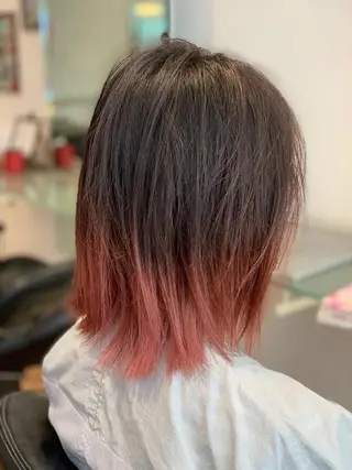 ミディアム カラー ヘアアレンジ 秋葉 一郎のヘアスタイル