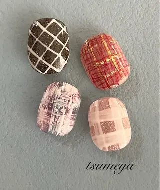 ネイル tsumeya ゆるかわ手描きネイルのネイルデザイン