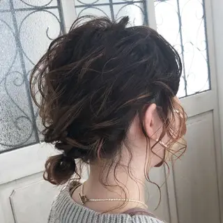 セミロング カラー ヘアアレンジ ✨🌿大人可愛い愛さ れhair🌿✨松本のヘアスタイル