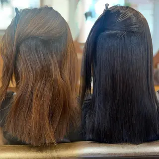 ミディアム 塩川ももこ/ 自然な縮毛矯正のヘアスタイル