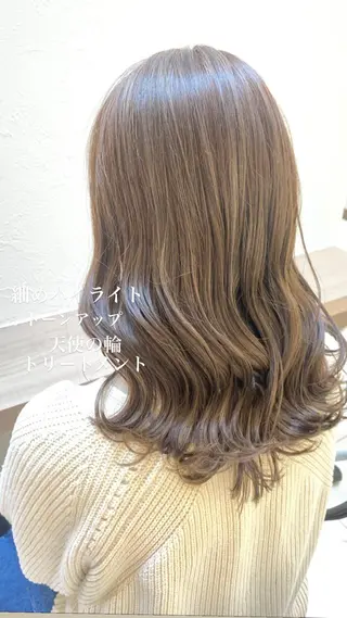 セミロング カラー 似合わせカラー/艶 髪質改善/ヨシザキのヘアスタイル