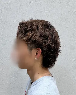 パーマ メンズ 山口 玖瑠美のヘアスタイル