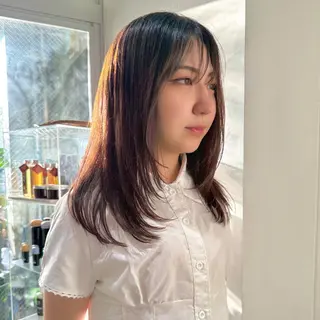 ミディアム カラー 🌷ショートレイヤー ヘッドスパ🌷鈴木のヘアスタイル