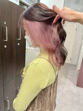 セミロング カラー ダブルカラーVia/ airi♡のヘアスタイル