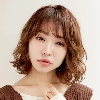 ミディアム パーマ ゆうつ やすひとのヘアスタイル