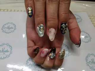 ネイル ネイルリボン 受付スタッフのネイルデザイン