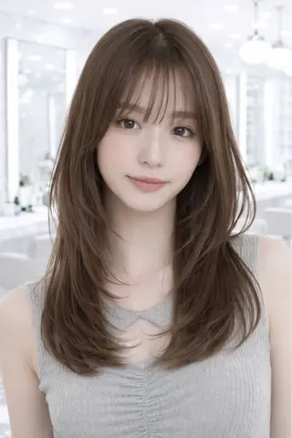 セミロング Maya /カラーモデルのヘアスタイル