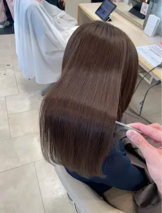 ロング シャドウパーマ／骨格 矯正カット　トモキのヘアスタイル