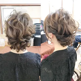セミロング ヘアアレンジ 早朝✨ヘアセット 着付け/清水玲歌のヘアスタイル