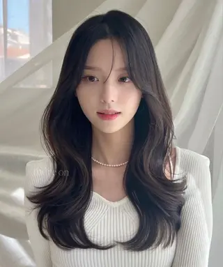 ロング カラー カット無料｜レイヤー カット｜韓国モテへアのヘアスタイル