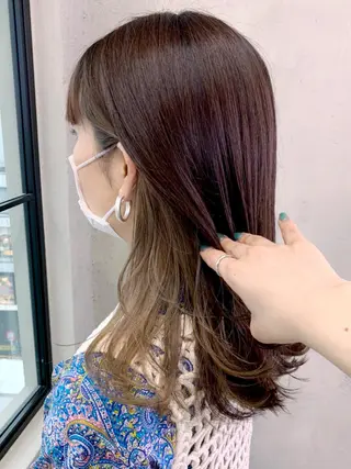 セミロング カラー パーマ ヘアアレンジ ITbyALBUM 松戸のヘアスタイル