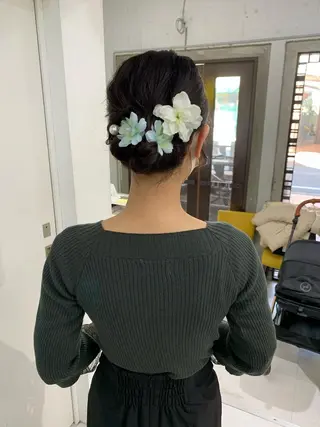 セミロング ヘアアレンジ 卒業式ヘアセット🎀 ヘアアレンジのヘアスタイル