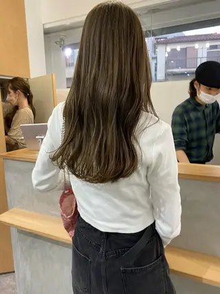 ロング カラー 森貴裕/ベージュ/ パーマ/オリーブのヘアスタイル