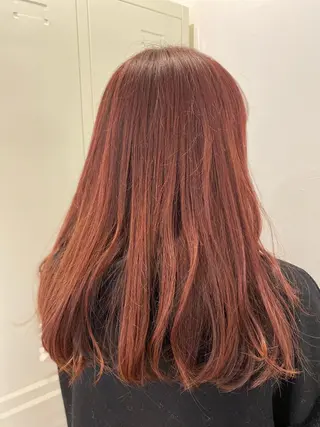 ロング カラー 酸性ストレート/ブリ ーチなしWカラー河本のヘアスタイル