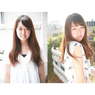 セミロング 髪質改善縮毛矯正 専門店のヘアスタイル